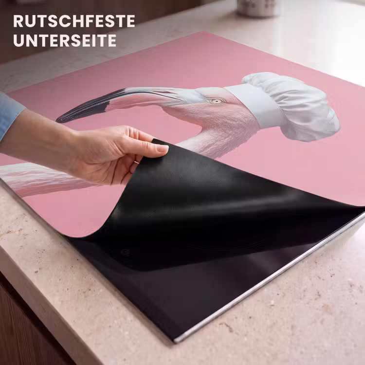 Herdabdeckplatte - Flamingo - Rosa - Kochmütze - Vogel — 6