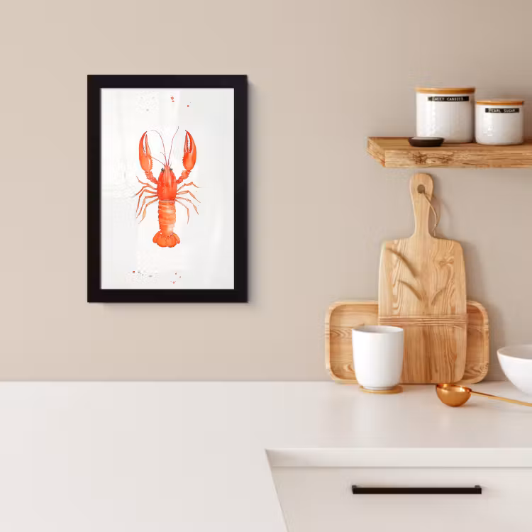 Bilder mit Rahmen - Hummer - Aquarell - Orange — 2