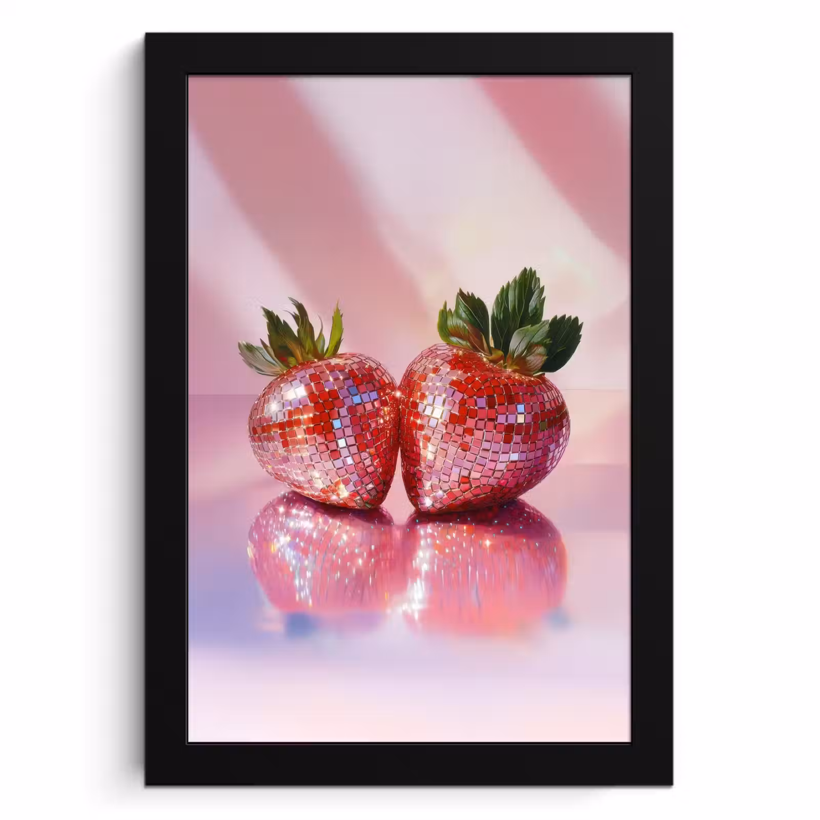 Bilder mit Rahmen - Disco - Obst - Glitzer - Erdbeere — 1