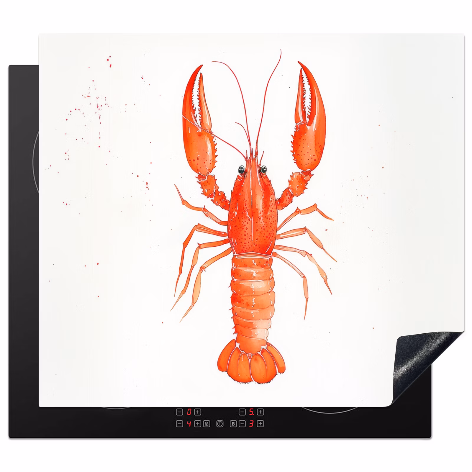Herdabdeckplatte - Hummer - Aquarell - Orange — 1