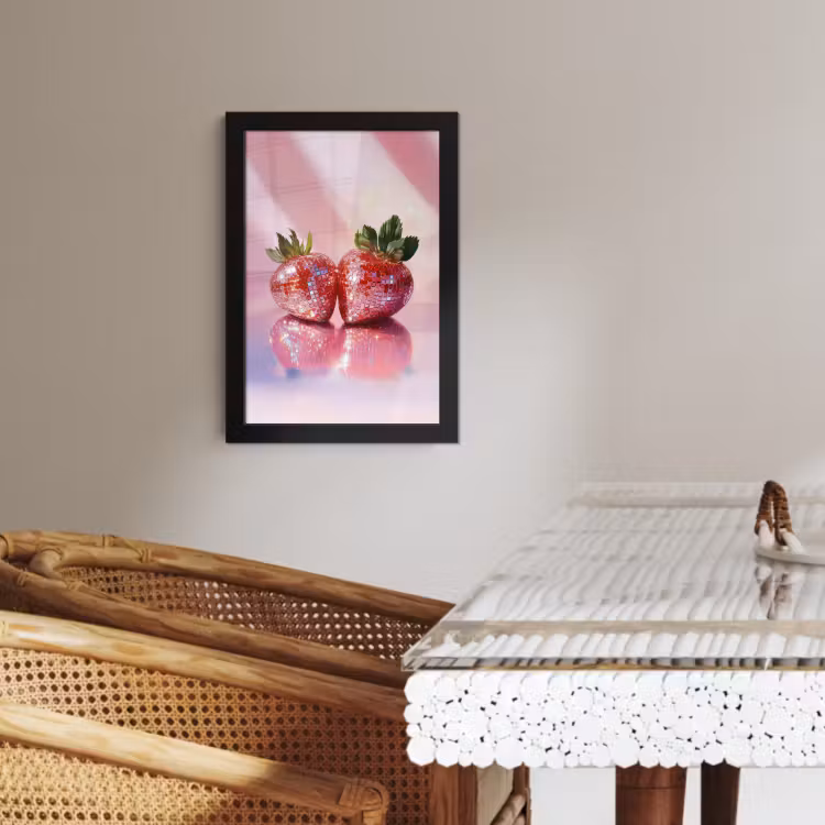 Bilder mit Rahmen - Disco - Obst - Glitzer - Erdbeere — 4