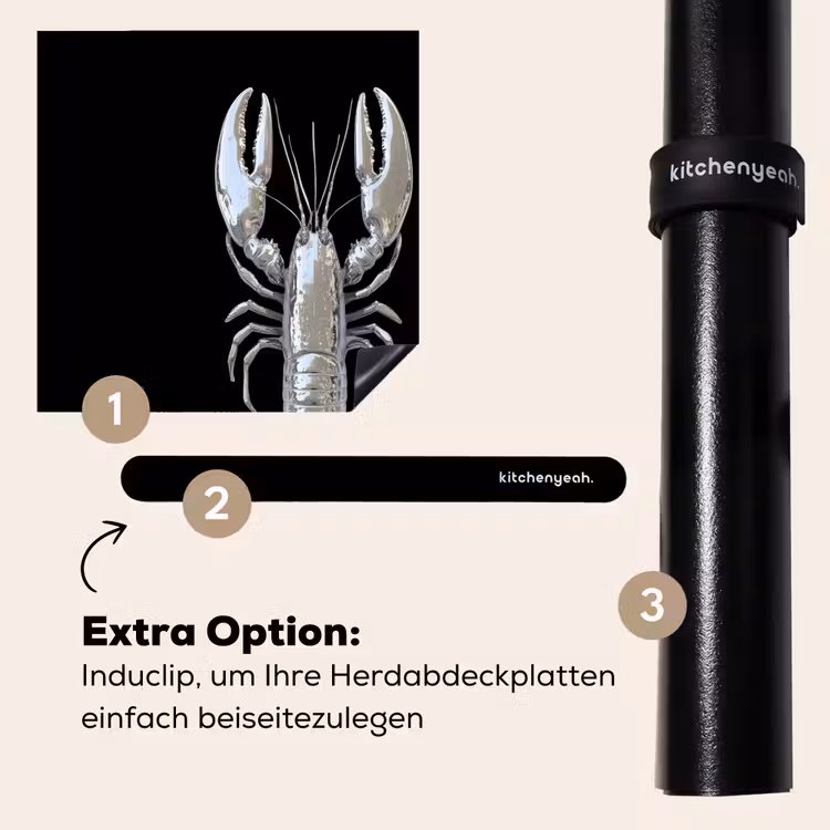 Herdabdeckplatte - Hummer - Silber - Metallisch - Luxus — 8