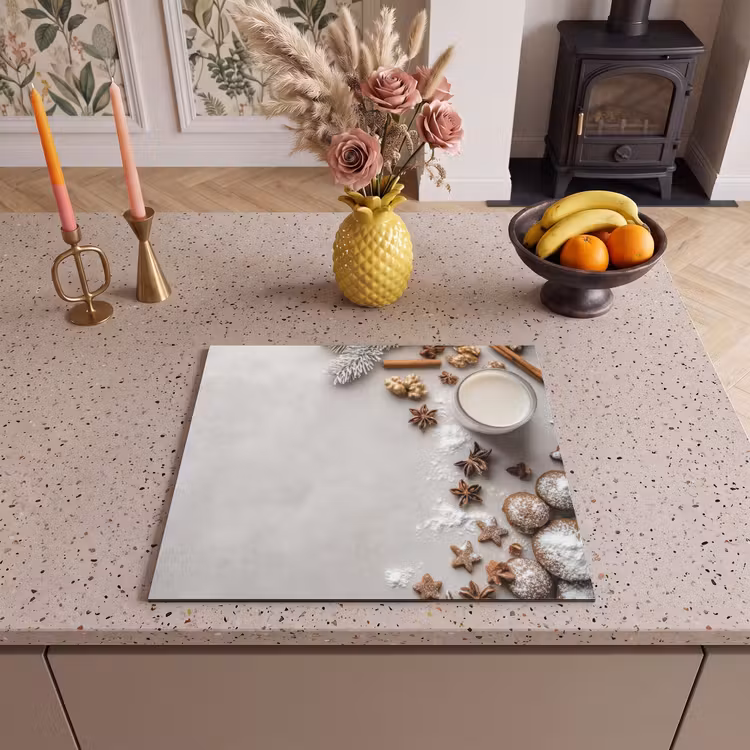 Herdabdeckplatte - Kräuter - Winter - Milch - Beton — 3