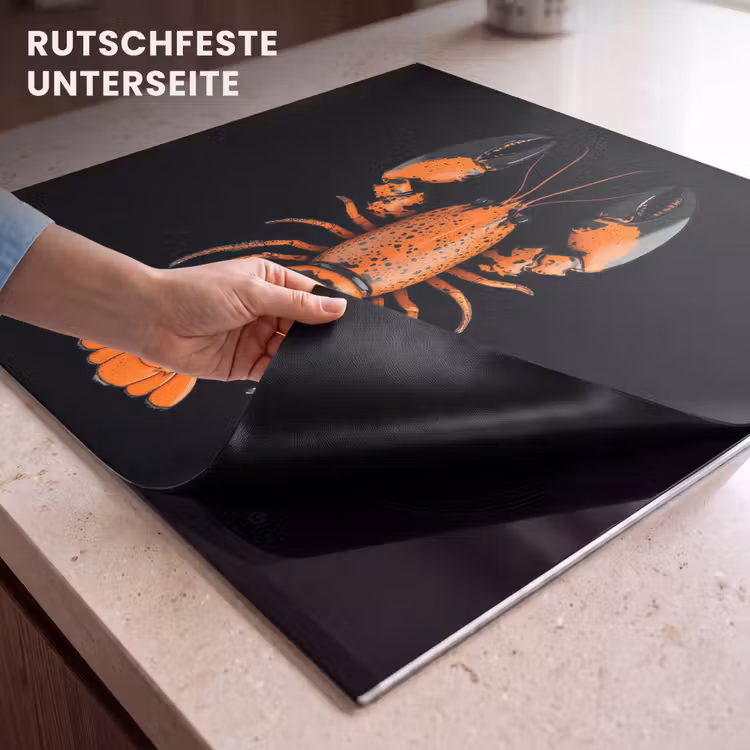 Herdabdeckplatte - Krebs - Orange - Schwarz - Modern — 6