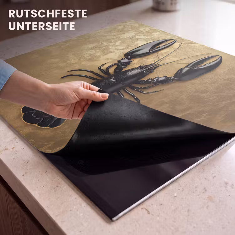 Herdabdeckplatte - Krebs - Schwarz - Gold - Luxus — 6