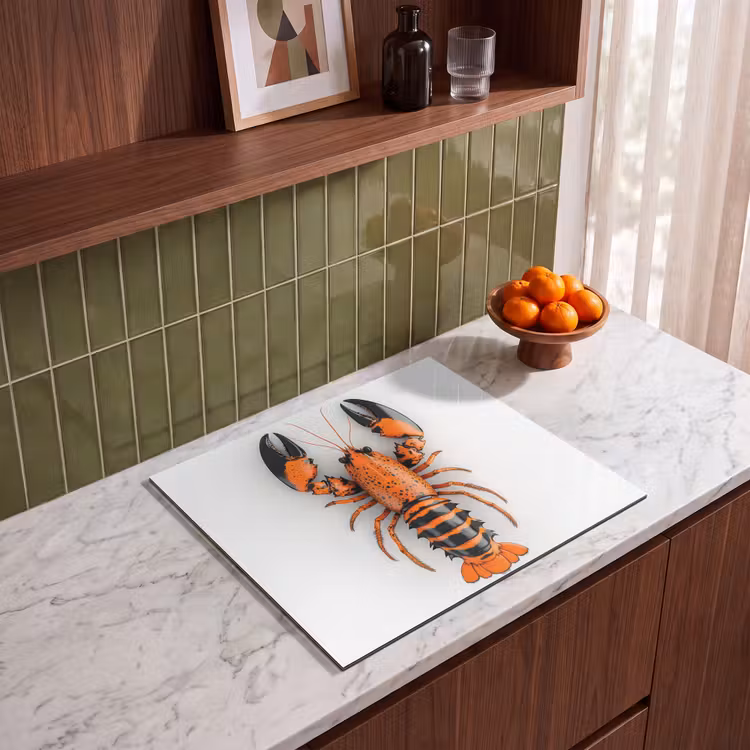 Herdabdeckplatte - Krebs - Schwarz - Orange - Weiß - Einzigartig — 4