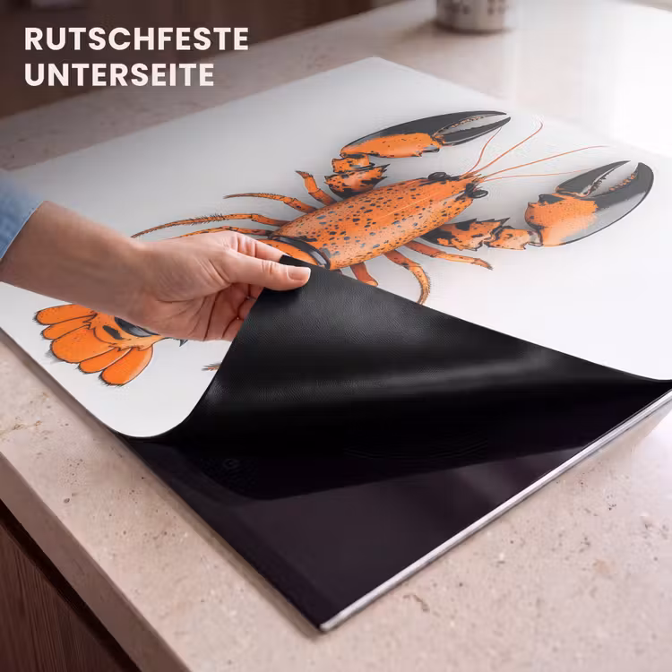 Herdabdeckplatte - Krebs - Schwarz - Orange - Weiß - Einzigartig — 6