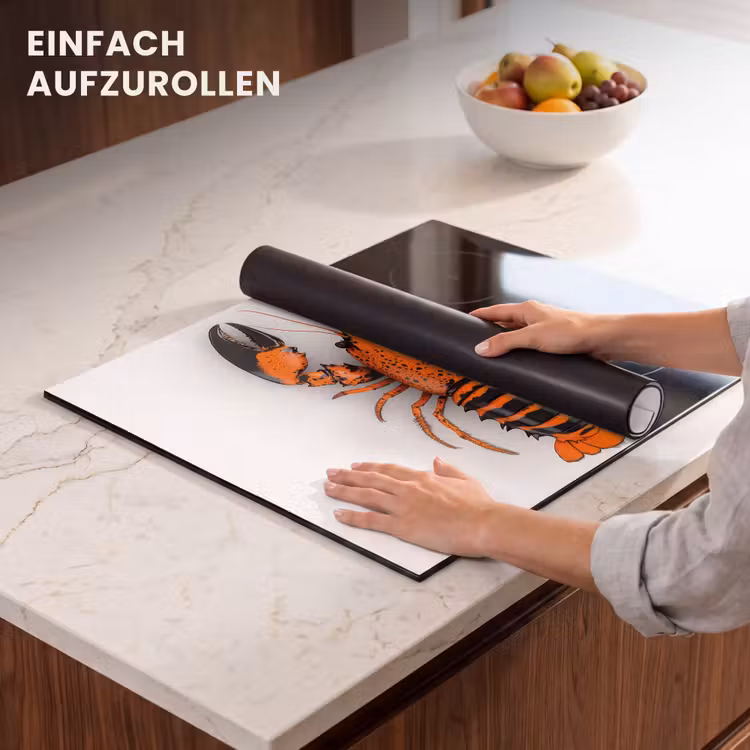 Herdabdeckplatte - Krebs - Schwarz - Orange - Weiß - Einzigartig — 7