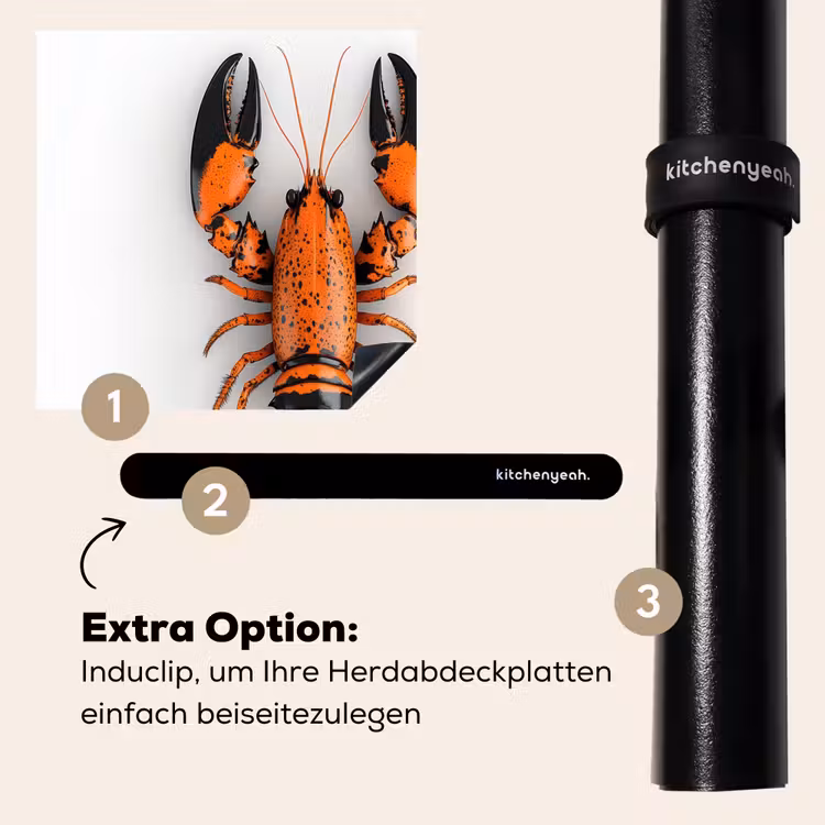 Herdabdeckplatte - Krebs - Schwarz - Orange - Weiß - Einzigartig — 8