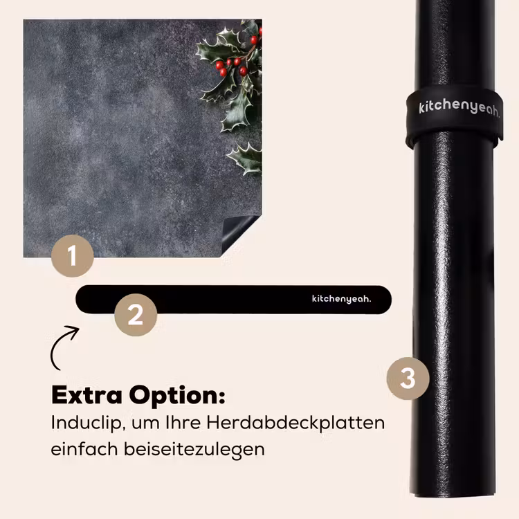 Herdabdeckplatte - Weihnachten - Zweige - Winter - Rot — 8