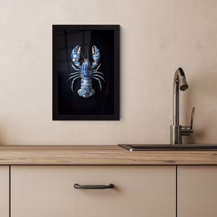 Bilder mit Rahmen - Hummer - Delfter Blau - Schild - Zäh — 4
