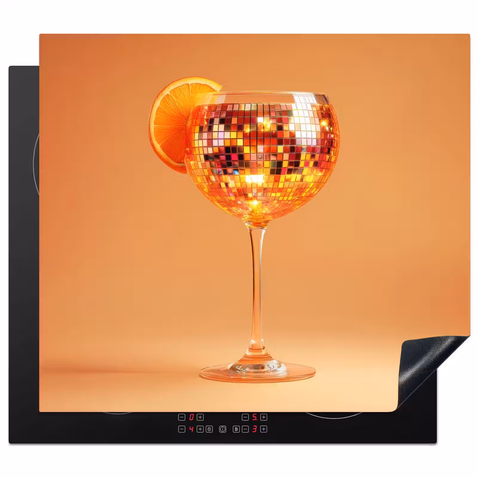 Herdabdeckplatte - Getränk - Orange - Glitzer - Disco — 1