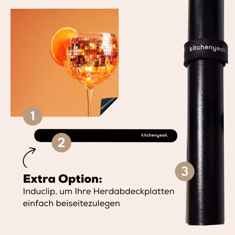 Herdabdeckplatte - Getränk - Orange - Glitzer - Disco — 8