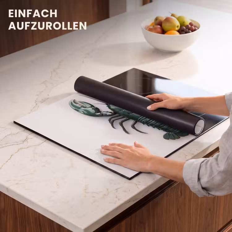 Herdabdeckplatte - Krebs - Glossier - Grün - Weiß — 7