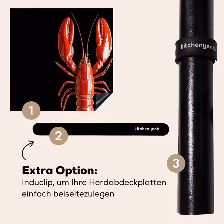 Herdabdeckplatte - Krebs - Glossier Rot - Schwarz — 8