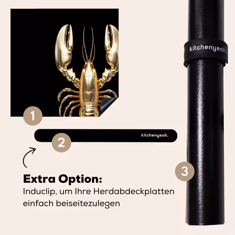 Herdabdeckplatte - Krebs - Gold - Textur - Schwarz — 8