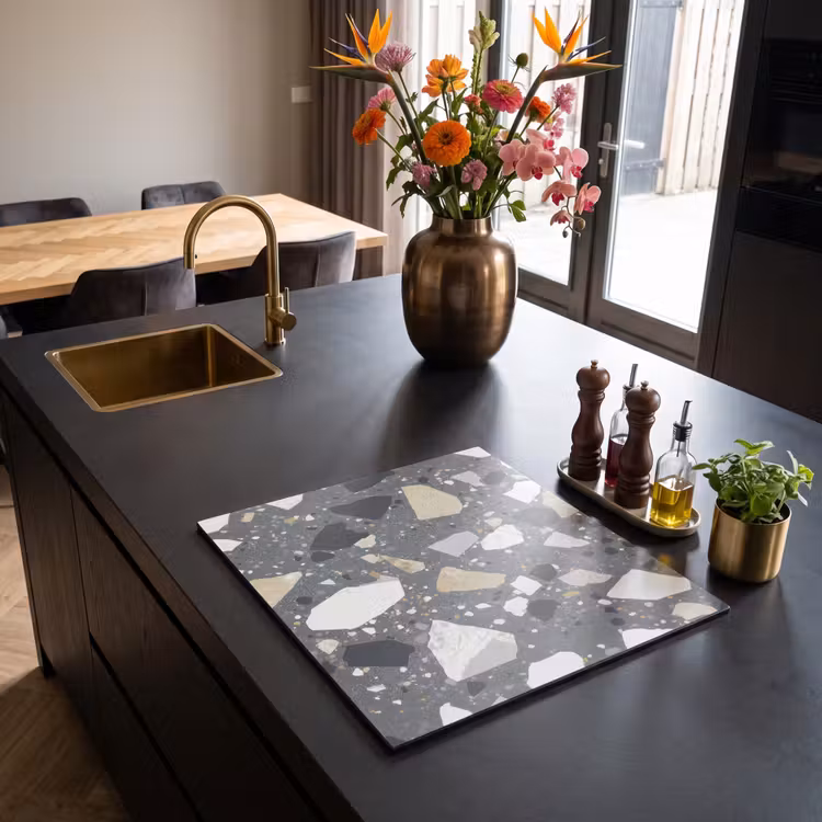 Herdabdeckplatte - Terrazzo - Dekoration - Steine — 2