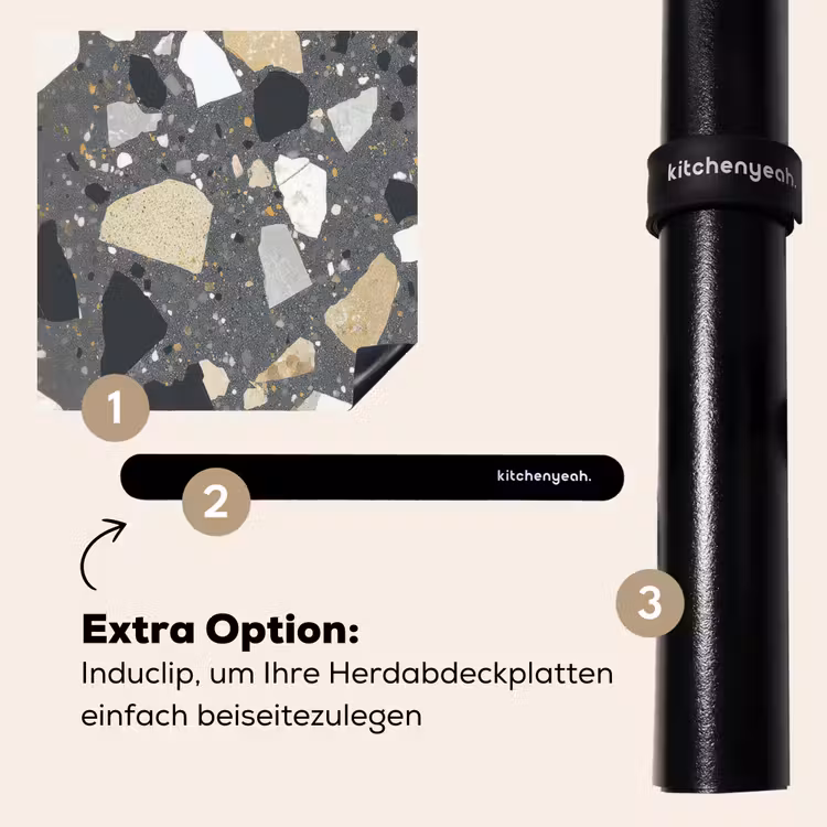 Herdabdeckplatte - Terrazzo - Dekoration - Steine — 8