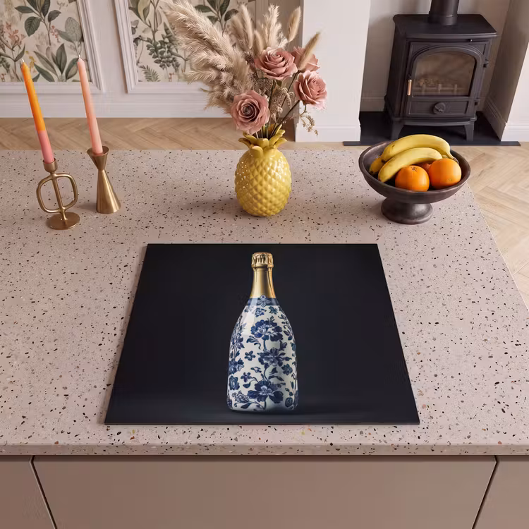 Herdabdeckplatte - Champagner - Blumen - Gold - Chic — 3