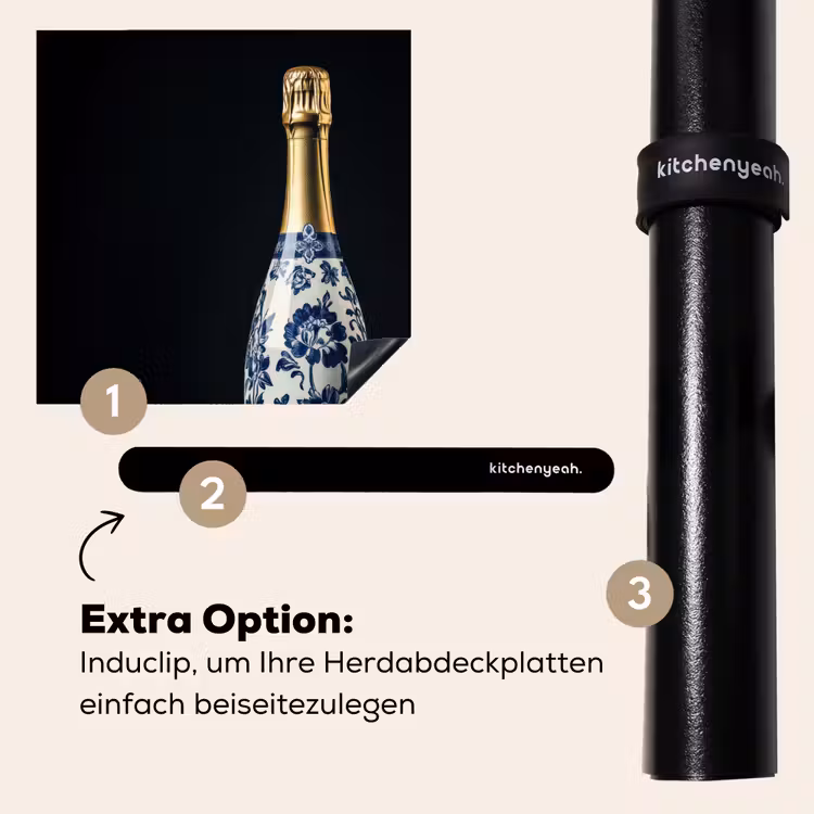 Herdabdeckplatte - Champagner - Blumen - Gold - Chic — 8