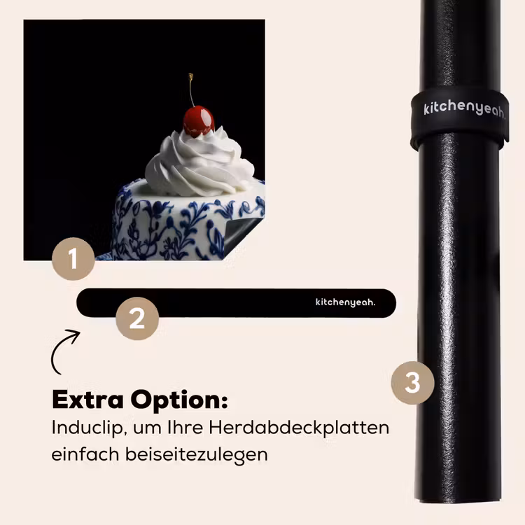 Herdabdeckplatte - Torte - Schlagsahne - Kirsche - Teller - Delfter Blau — 8