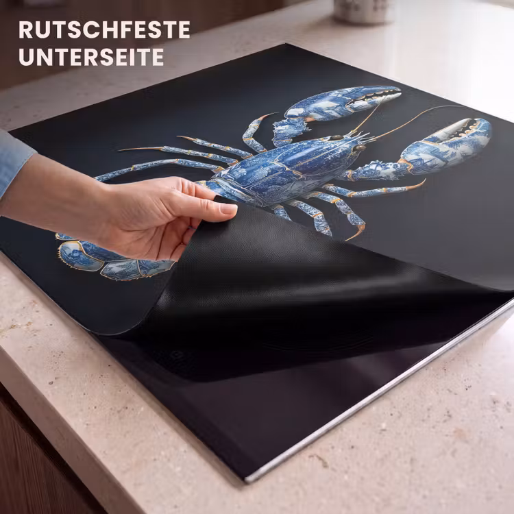 Herdabdeckplatte - Hummer - Delfter Blau - Schild - Zäh — 6