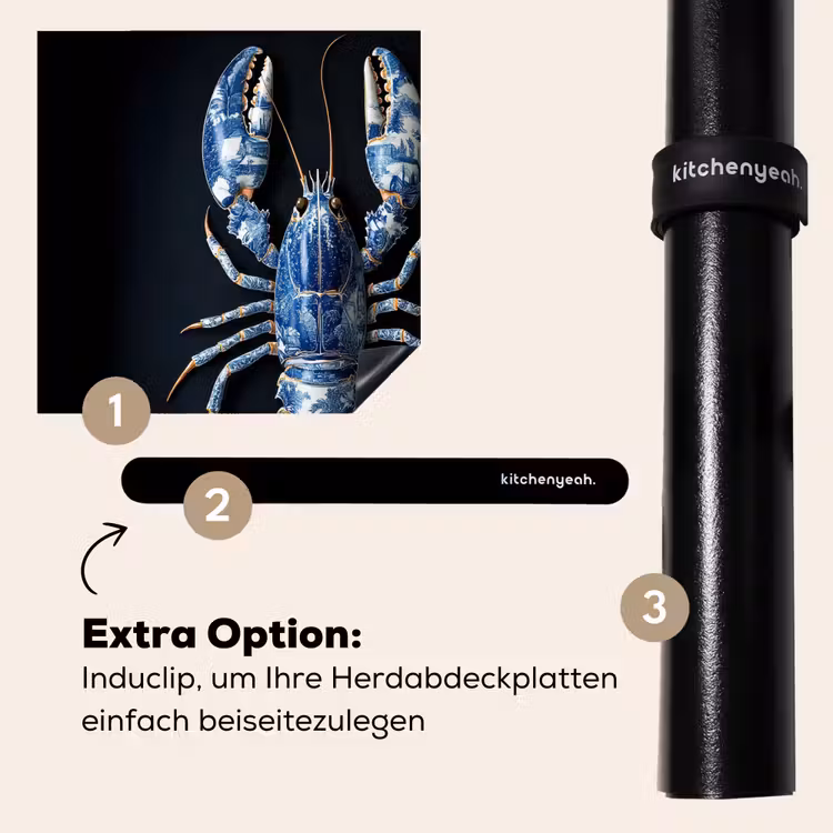 Herdabdeckplatte - Hummer - Delfter Blau - Schild - Zäh — 8