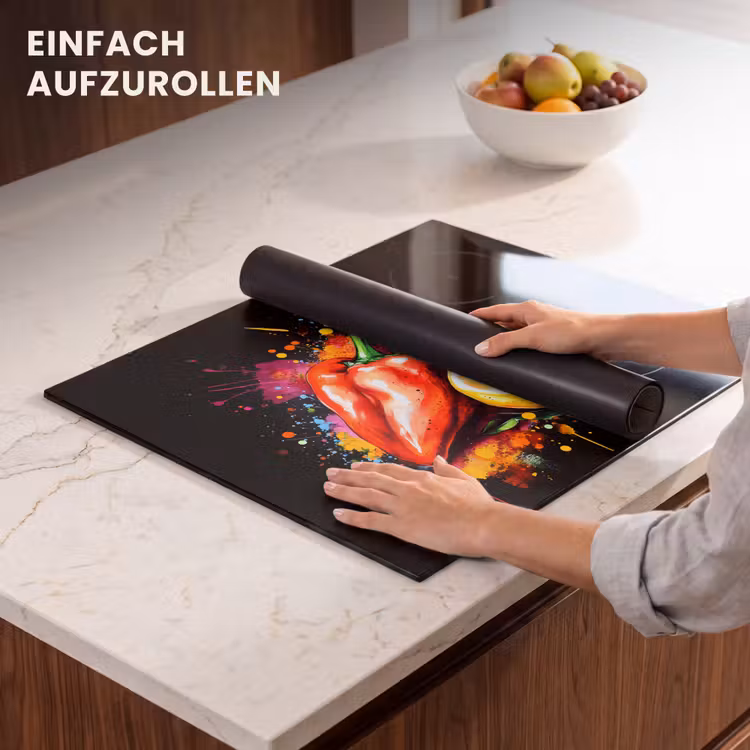 Herdabdeckplatte - Paprika - Birne - Zitrone - Graffiti - Farbe - Abstrakt — 7
