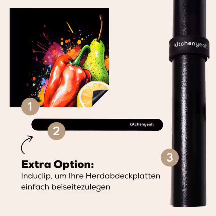 Herdabdeckplatte - Paprika - Birne - Zitrone - Graffiti - Farbe - Abstrakt — 8