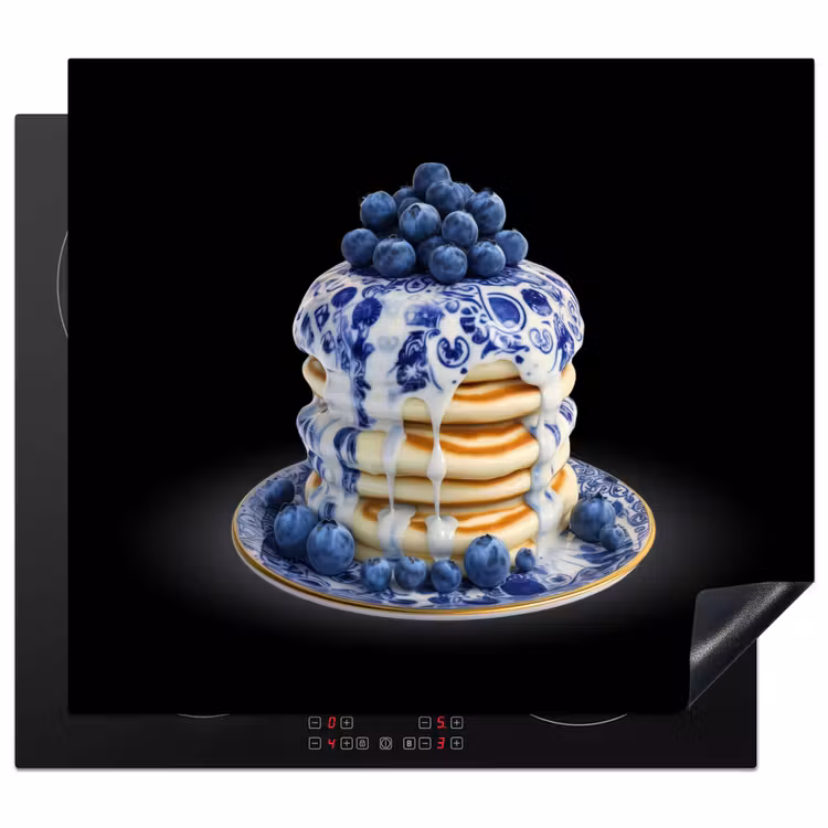 Herdabdeckplatte - Pfannkuchen - Blaubeeren - Teller — 1