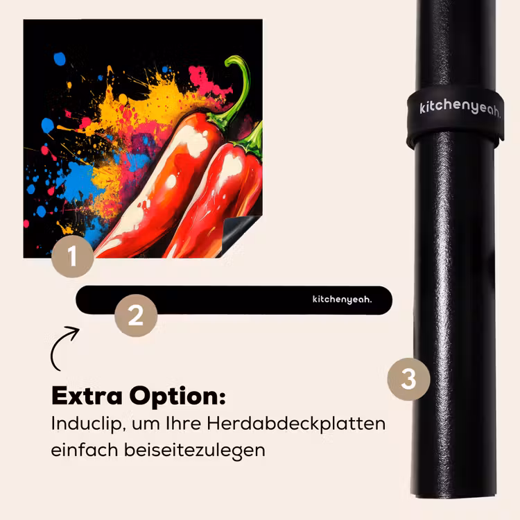 Herdabdeckplatte - Pfeffer - Graffiti - Farbe - Abstrakt - Modern - Farbenfroh — 8