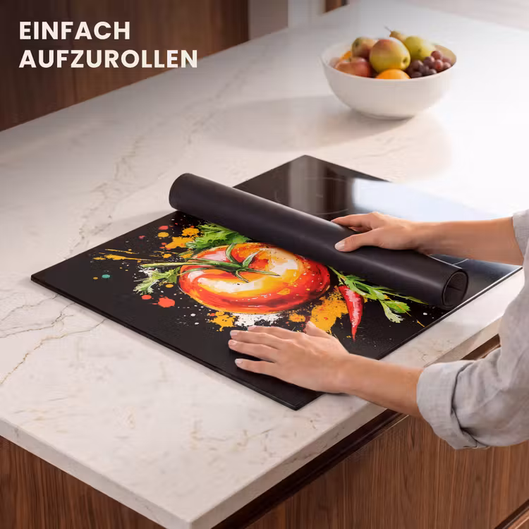 Herdabdeckplatte - Tomate - Avocado - Paprika - Graffiti - Farbe - Modern — 7