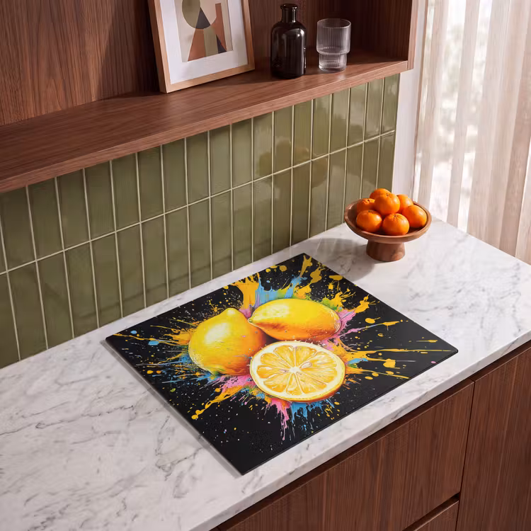 Herdabdeckplatte - Zitrone - Graffiti - Farbenfroh - Farbe - Modern — 4