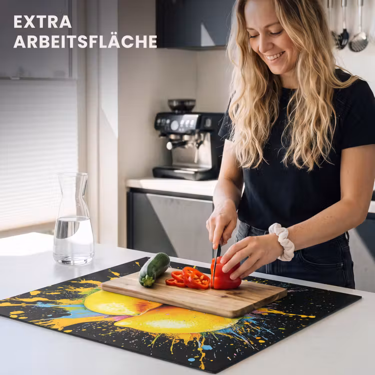 Herdabdeckplatte - Zitrone - Graffiti - Farbenfroh - Farbe - Modern — 5