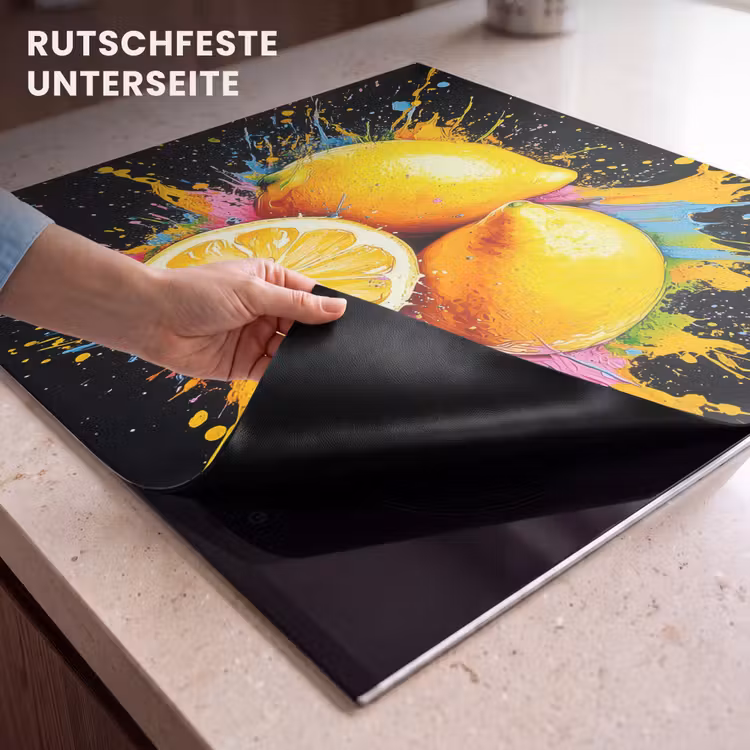 Herdabdeckplatte - Zitrone - Graffiti - Farbenfroh - Farbe - Modern — 6