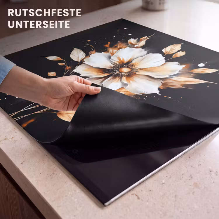 Herdabdeckplatte - Blume - Farbe - Gold - Graffiti - Modern — 6