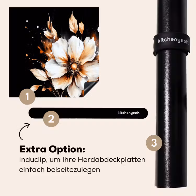 Herdabdeckplatte - Blume - Farbe - Gold - Graffiti - Modern — 8