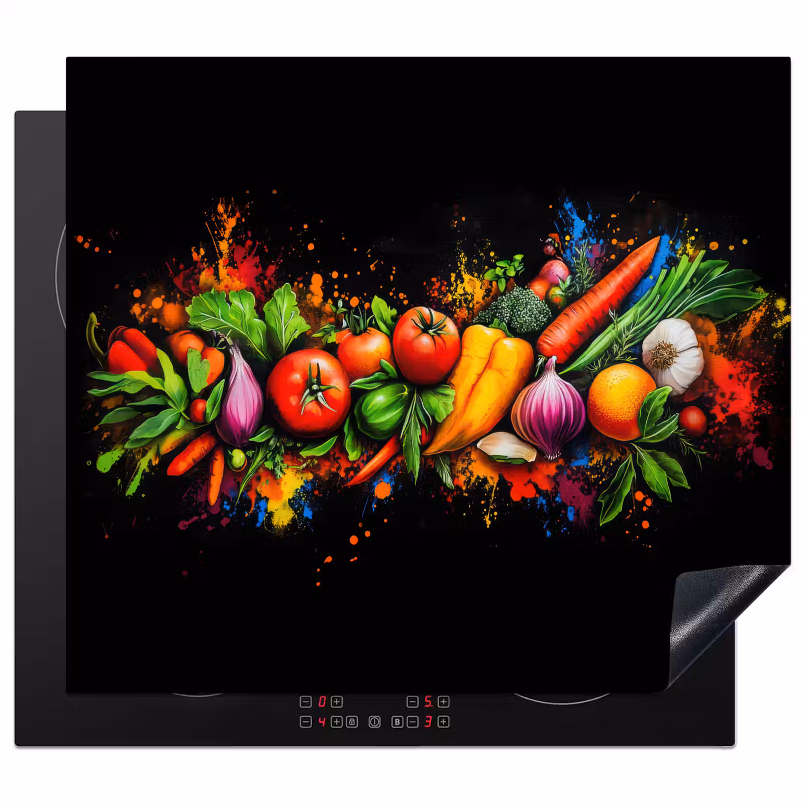 Herdabdeckplatte - Gemüse - Lebensmittel - Kräuter - Graffiti - Kochen — 1