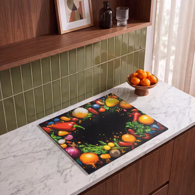 Herdabdeckplatte - Gemüse - Graffiti - Farbenfroh - Kochen - Abstrakt — 4