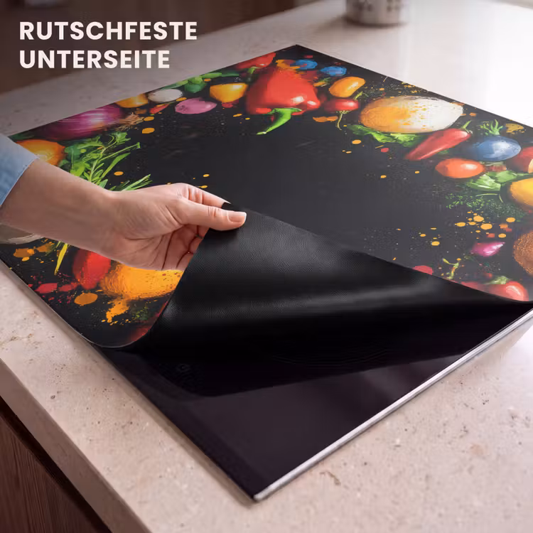 Herdabdeckplatte - Gemüse - Graffiti - Farbenfroh - Kochen - Abstrakt — 6