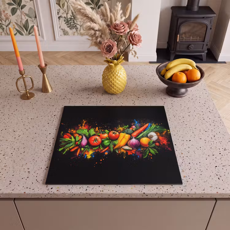 Herdabdeckplatte - Gemüse - Lebensmittel - Kräuter - Graffiti - Kochen — 3