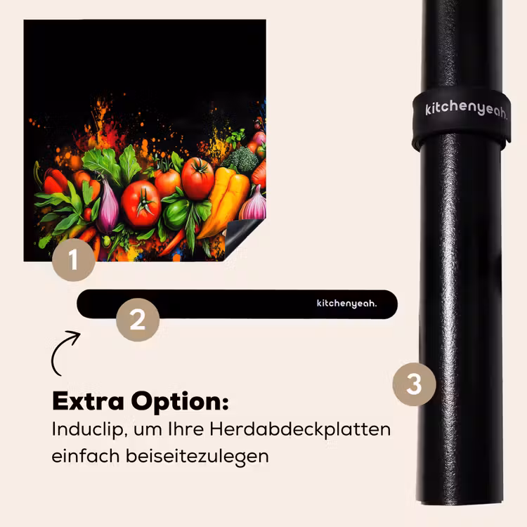 Herdabdeckplatte - Gemüse - Lebensmittel - Kräuter - Graffiti - Kochen — 8