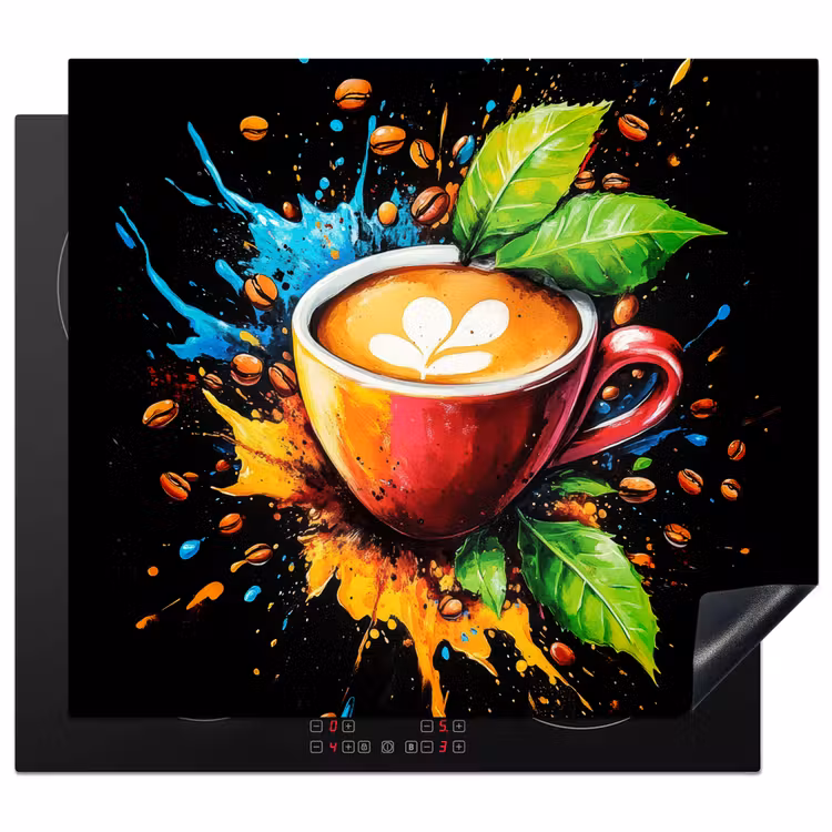 Herdabdeckplatte - Kaffee - Graffiti - Trinken - Abstrakt — 1