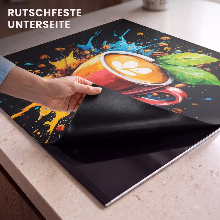 Herdabdeckplatte - Kaffee - Graffiti - Trinken - Abstrakt — 6