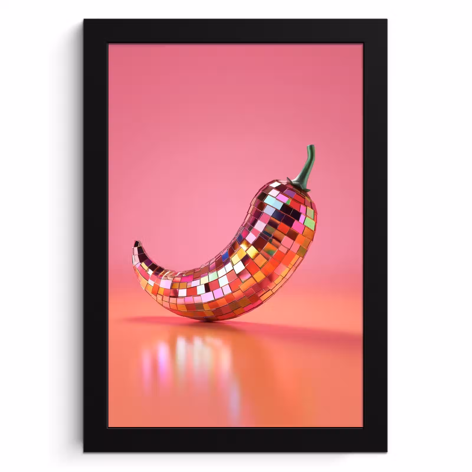 Bilder mit Rahmen - Paprika - Disco - Rot - Glitzer — 1
