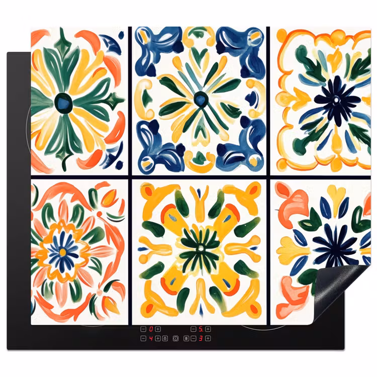Herdabdeckplatte - Spanisch - Kacheln - Keramik - Blumen — 1
