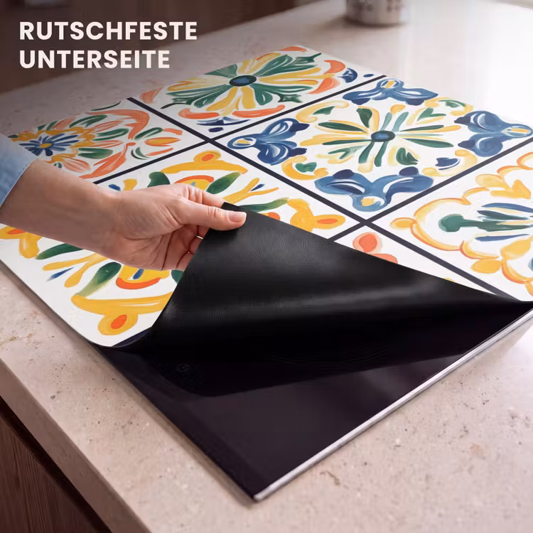 Herdabdeckplatte - Spanisch - Kacheln - Keramik - Blumen — 6