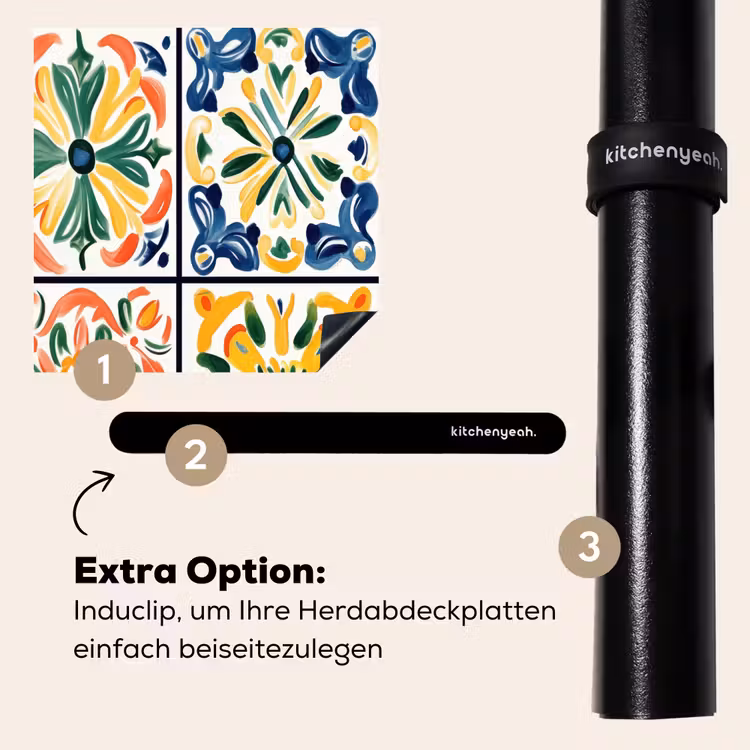 Herdabdeckplatte - Spanisch - Kacheln - Keramik - Blumen — 8