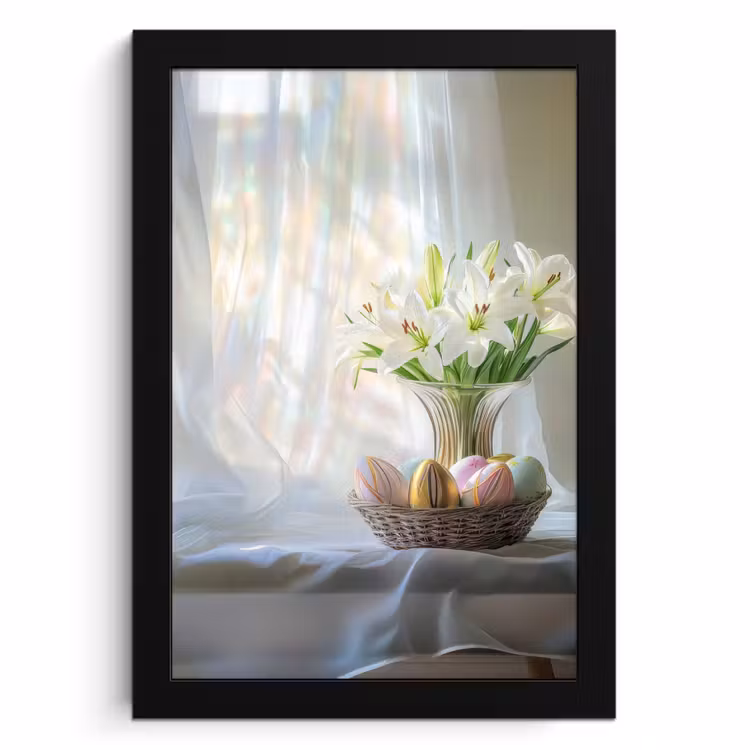 Bilder mit Rahme - Vase - Eier - Blumen — 1