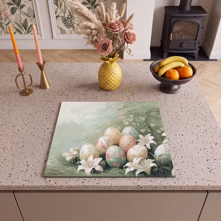 Herdabdeckplatte - Ostereier - Pastelltöne - Blumen — 3